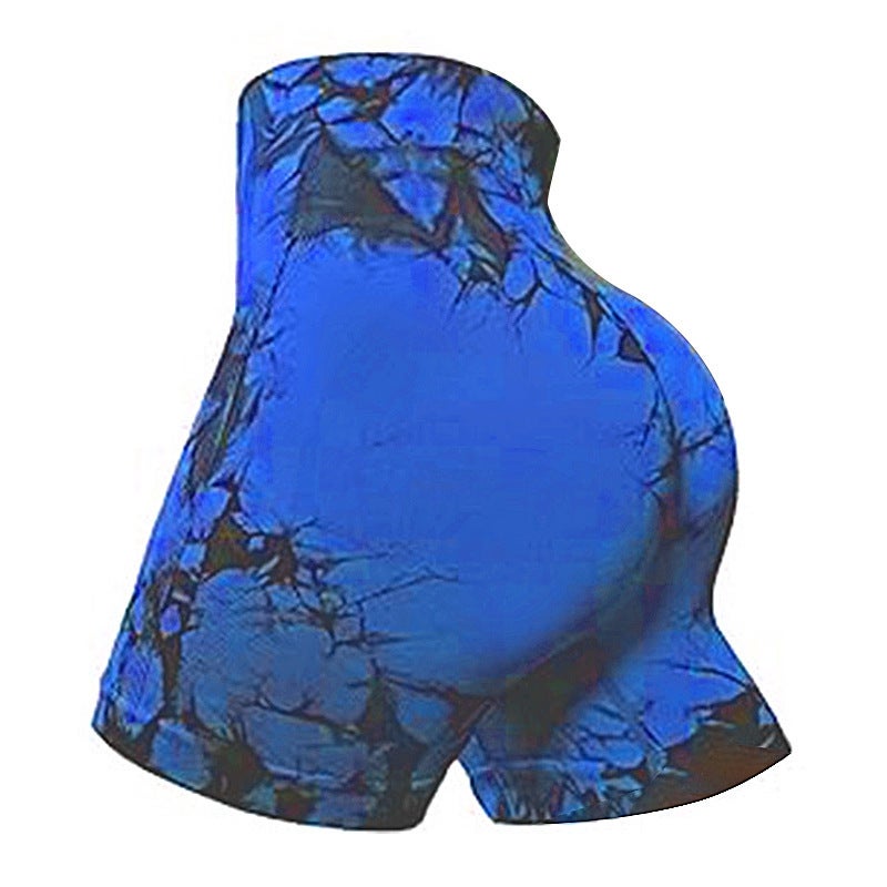 High-Waisted Hip-Lifting Tie-Dye Yoga Shorts Summer Three-Quarter Pants Running Fitness Tight Quick-Drying Sports Shorts For Women - Image 4